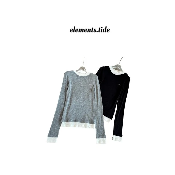 elements.tide 打底衫里的显瘦王炸！假两件修身版型女
