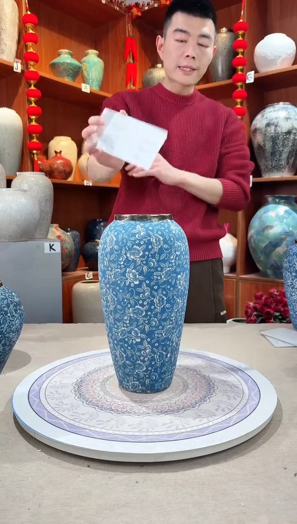【闪购商品】瓶陶瓷花瓶 无花 芙蓉青花大号