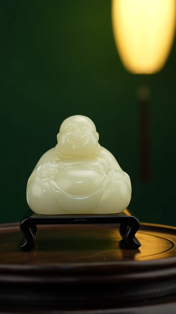 玉【笑迎天下】天然玉石手把件