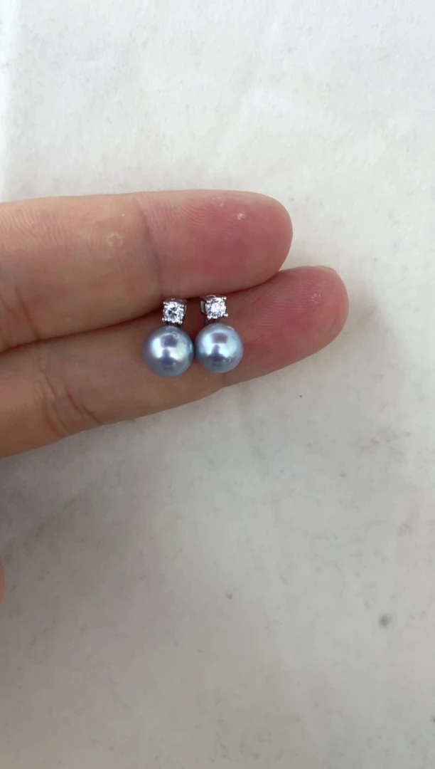 【闪购商品】海水珍珠耳饰银S925镶嵌耳钉