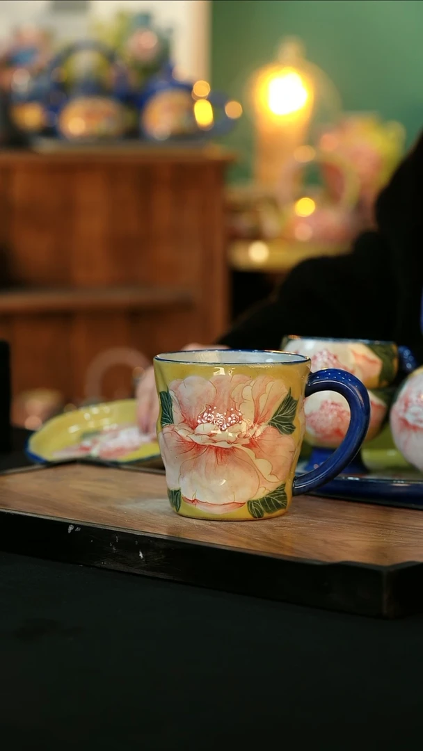 【闪购商品】杯手绘心瓷陶瓷浮力