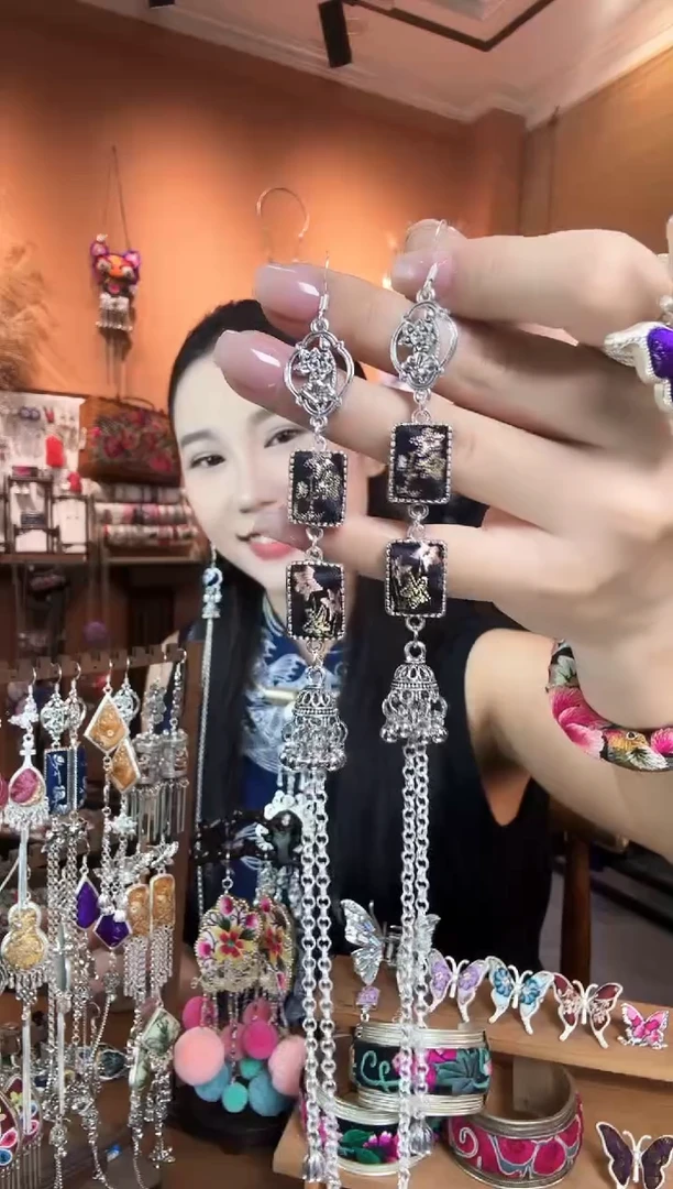 刺绣纯手工民族风耳环