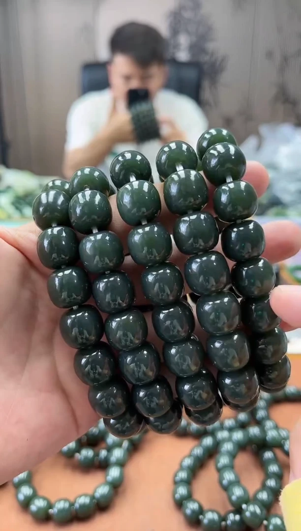 手串未镶嵌和田玉纯天然新疆且末蓝14拍一发一老型