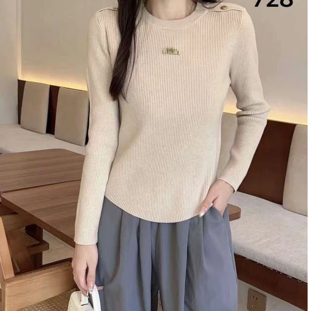 小个子小版型针织衣春秋显瘦短款圆领套头长袖针织洋气