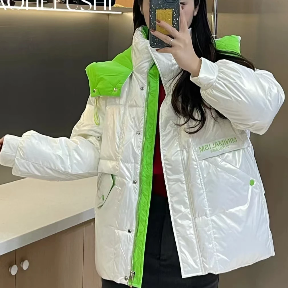 流光沙洋气款免洗芳奢时尚鹅绒服068-1网红休闲百搭鹅绒服女款