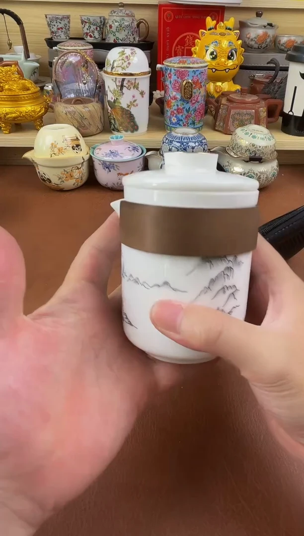 陶瓷茶具摆件旅行套组