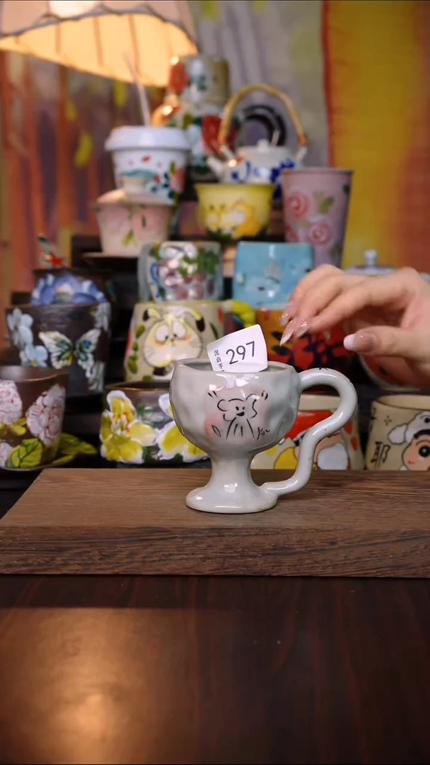 杯子陶泥垚手作 景德镇手工手绘陶瓷器物