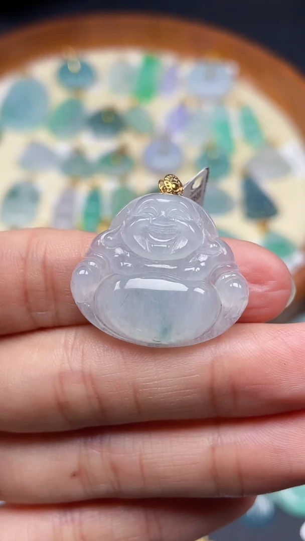 【闪购商品】翡翠颈饰18K金镶嵌佛公