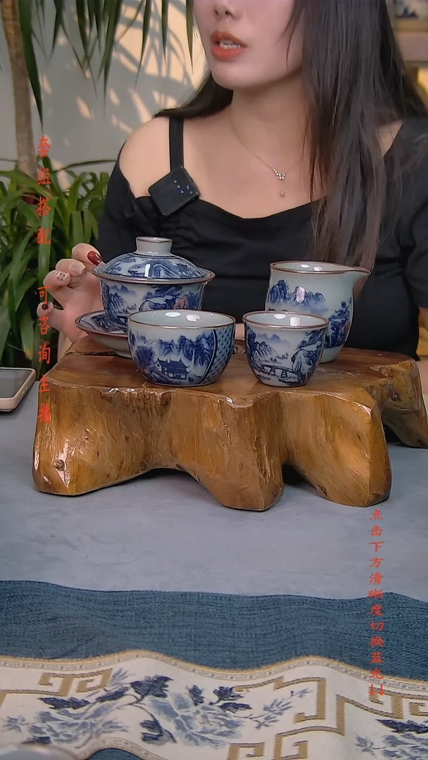 简装家用款4件套 老陶泥开片纹陶瓷茶具