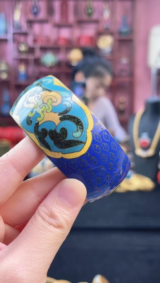 非遗 景泰蓝手镯 老宝蓝 开窗