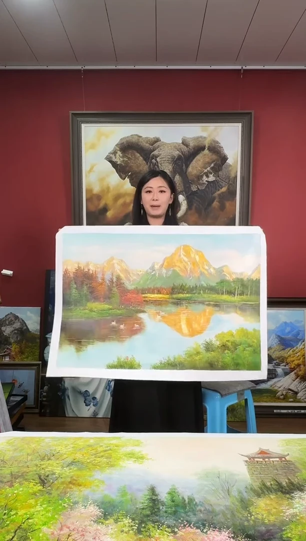 油画【200号】朝鲜原创纯手绘孤品油画丨顺丰包邮