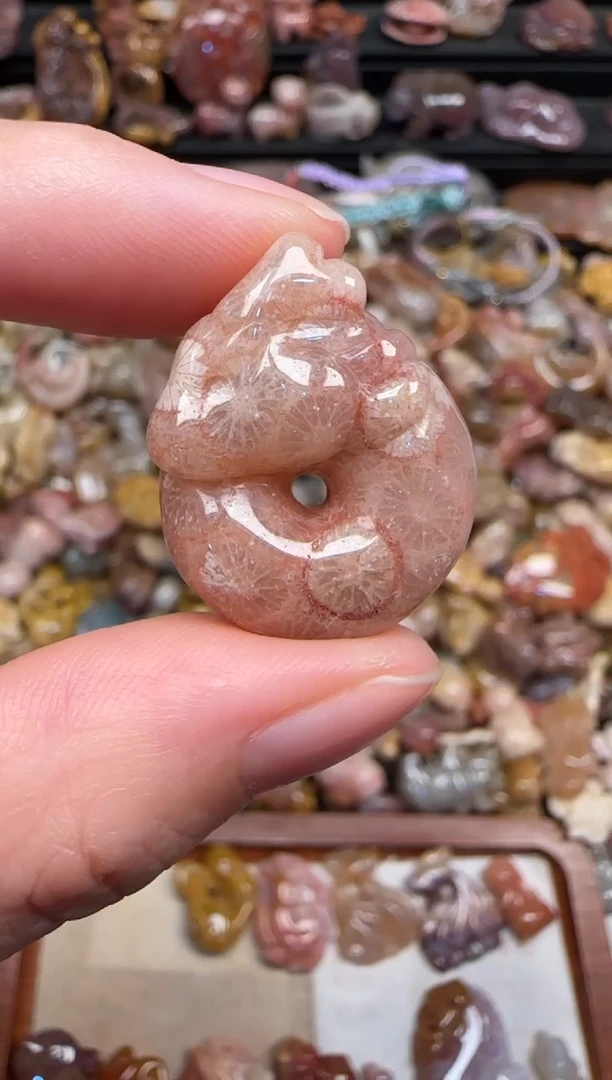 颈饰未镶嵌硅化珊瑚（珊瑚玉）784