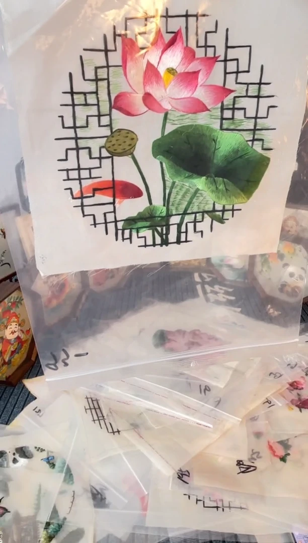 织绣纯手工苏绣双面绣绣布93