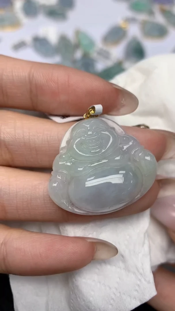 【闪购商品】翡翠颈饰18K金镶嵌天然翡翠a货