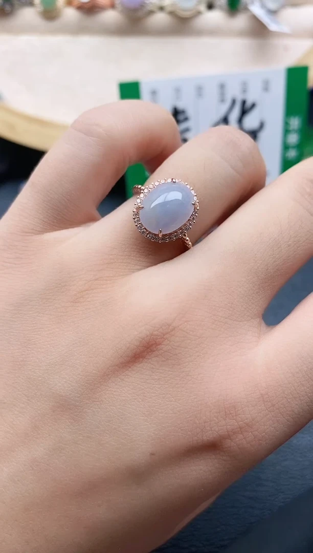 翡翠戒指银S925镶嵌1