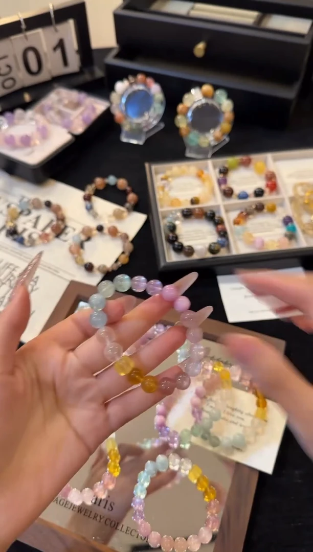 合金手链水晶彩虹多宝x37