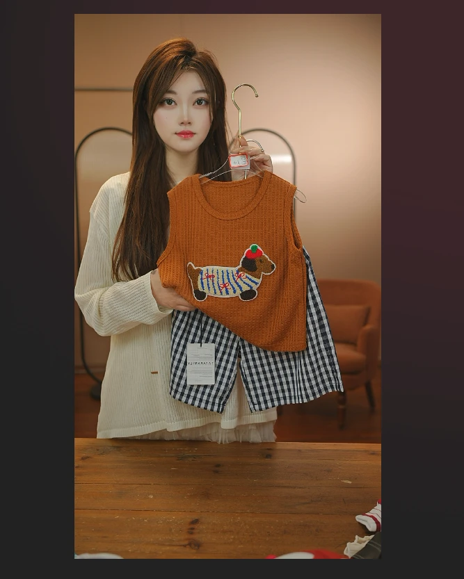 2025夏季新款男童女童休闲百搭复古宽松韩系儿童套装18750