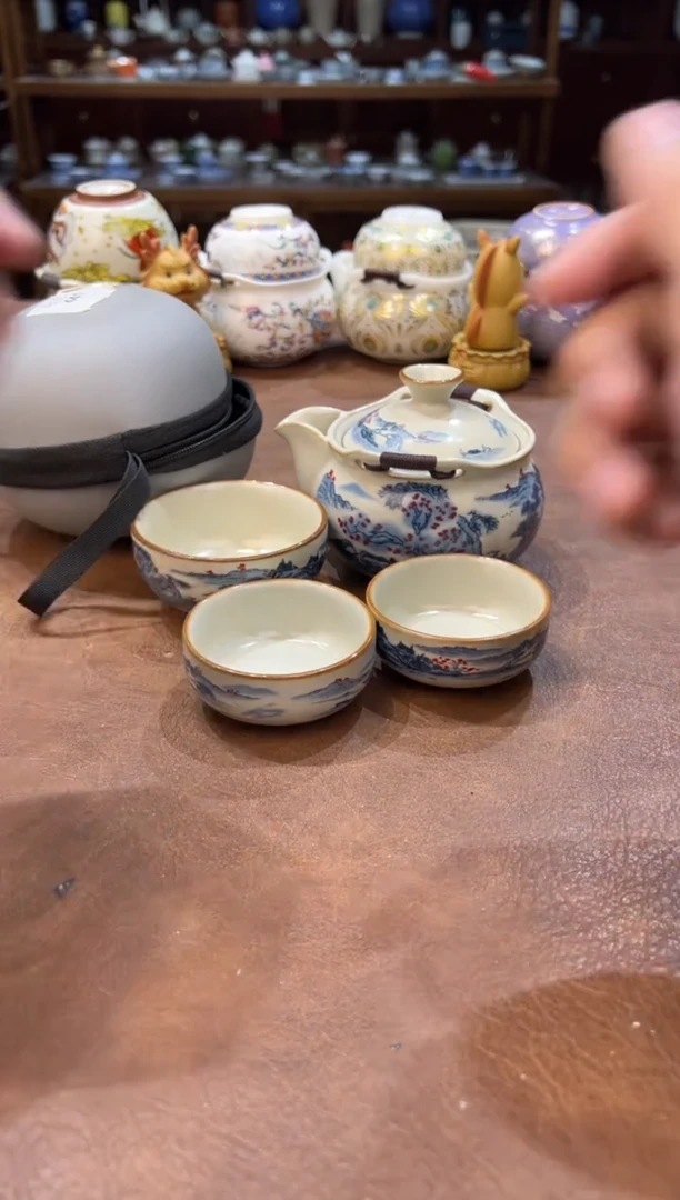 真的很便宜超好看会开片的旅行茶具