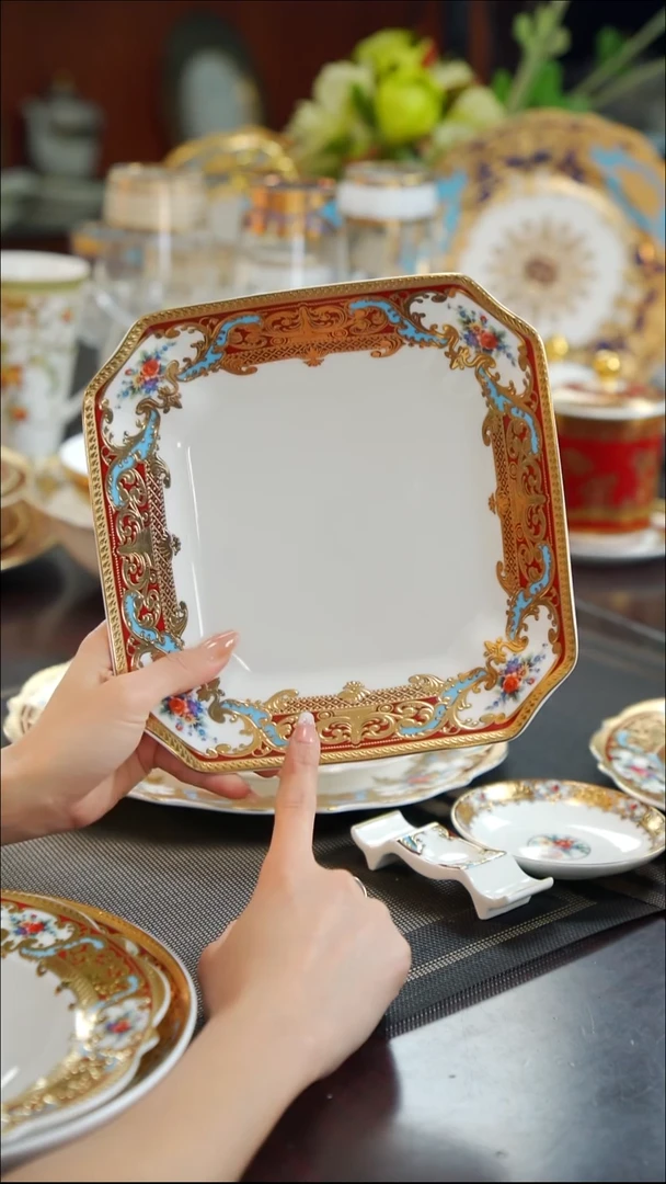 瓷片方深盘   1个