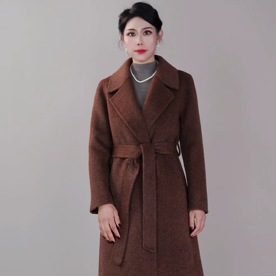 【牦牛绒大衣】888-2024新款秋冬双面羊驼大衣外套冬季加厚长款