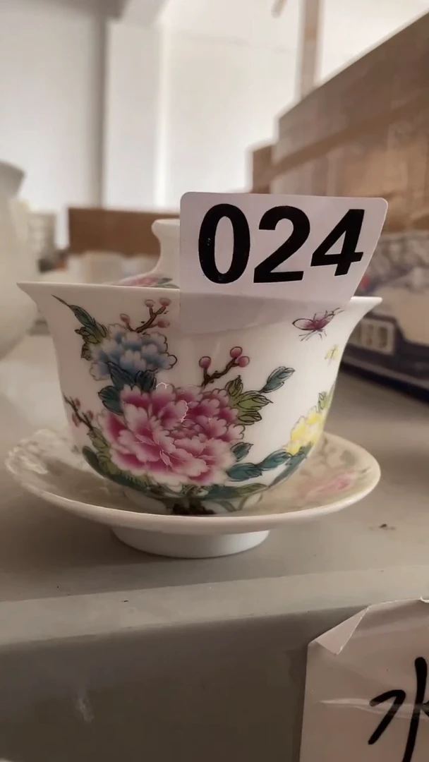 【闪购商品】024景德镇民间艺人三才盖碗