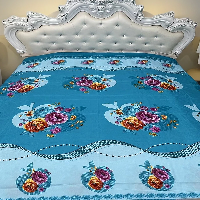 清仓蓝色床单亲肤床单纯磨毛斜纹加厚双人被单2.2*2.3米大床床单