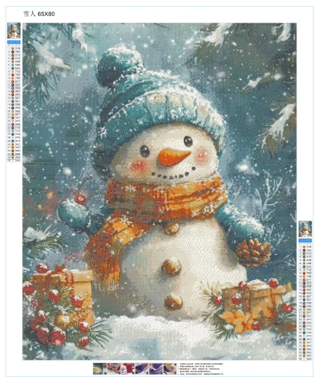 雪人装饰画 成品