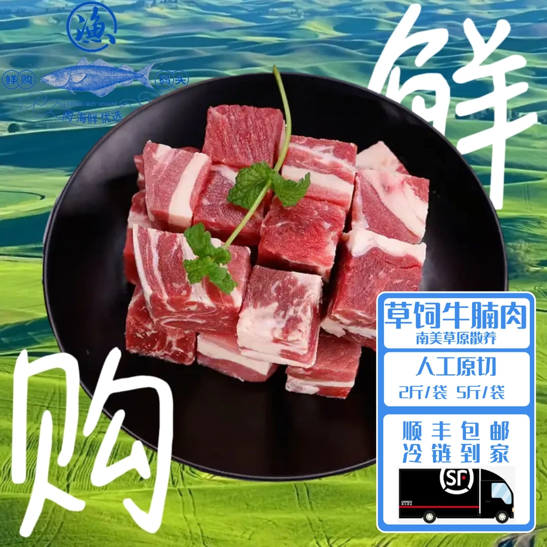 鲜购·顺丰包邮南美草饲排酸牛腩肉高性价比黄金肥瘦比V90牛肉