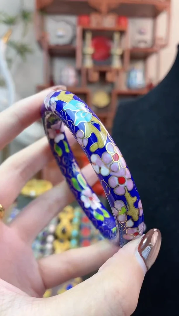 非遗手工景泰蓝镯子宝蓝