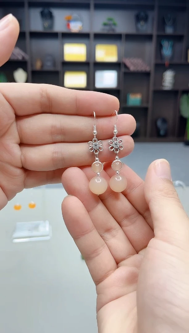 银S925镶嵌耳饰玛瑙/玉髓805000