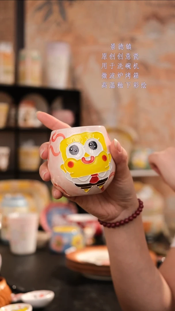 摆件景德镇手工手绘设计师款