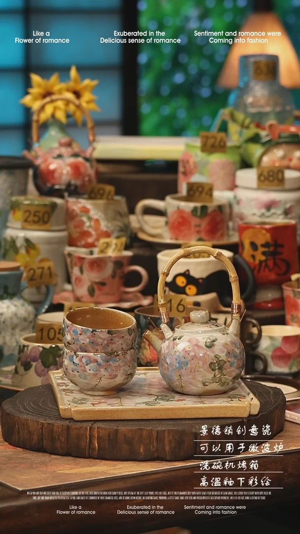 陶瓷景德镇高温釉下彩手工手绘款式