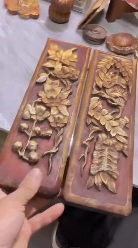 【闪购商品】香榧木一对孤品木雕50