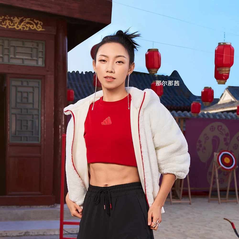 那尔那茜同款 蛇年新年款运动休闲宽松短袖T恤 JM8836