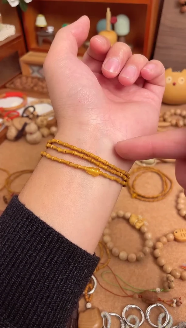 竹节手串一物一拍三圈加黄葫芦一物一拍