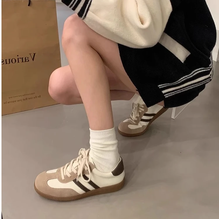 复古阿甘鞋女2025春夏新款小众平底休闲运动板鞋百搭爆款德训女鞋