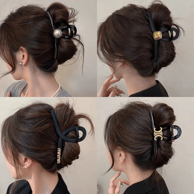 2024新款网红黑色磨砂抓夹大号发量多高档后脑勺鲨鱼夹女盘发头饰