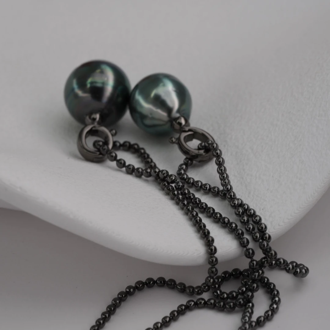 【涵涵】海水大溪地黑珍珠吊坠 S925银万能扣/多样性发货发一