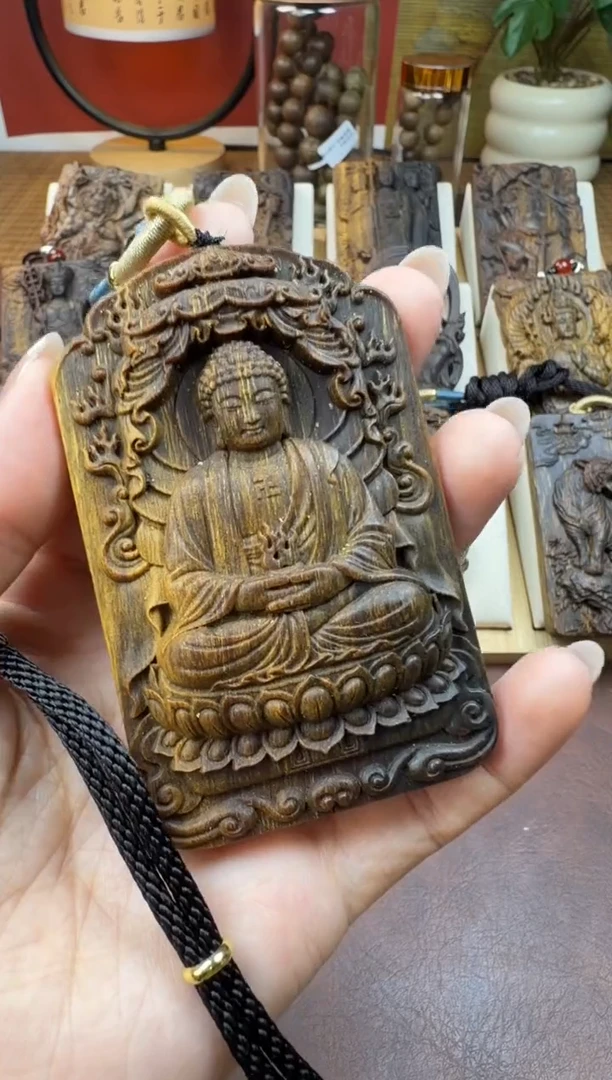 木木雕款芽庄 十二生肖守护  羊猴  大日如来8cm 送养香瓶