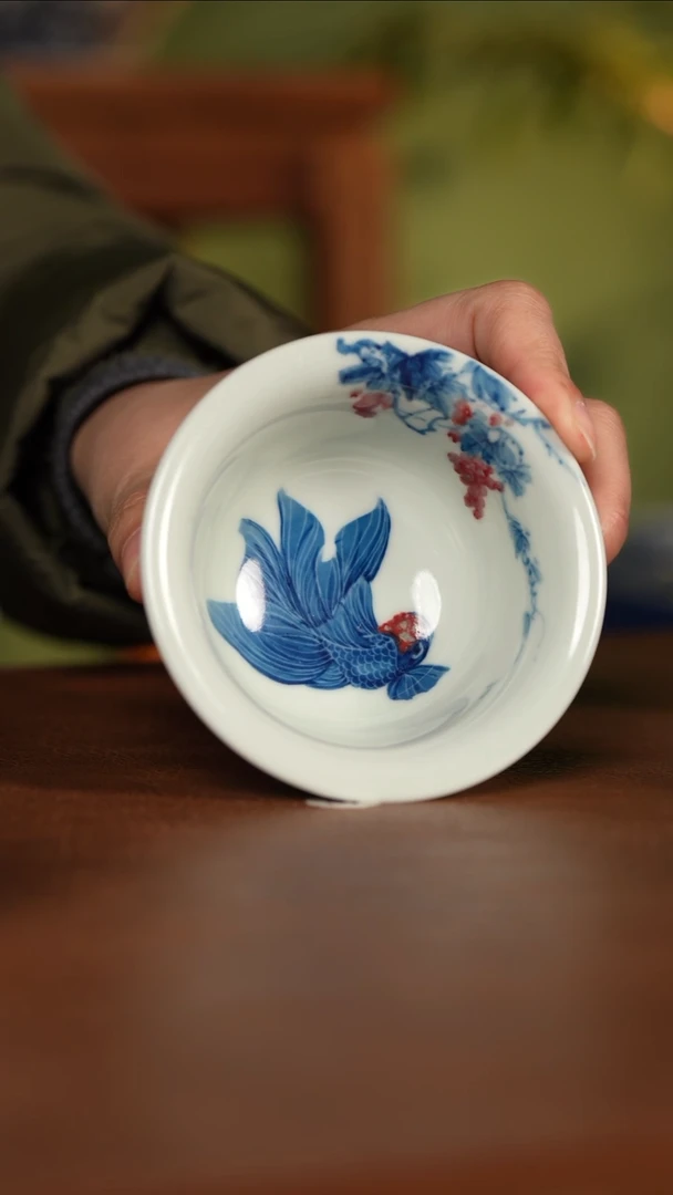 【闪购商品】杯晓月庐（林月红）紫藤金鱼压手