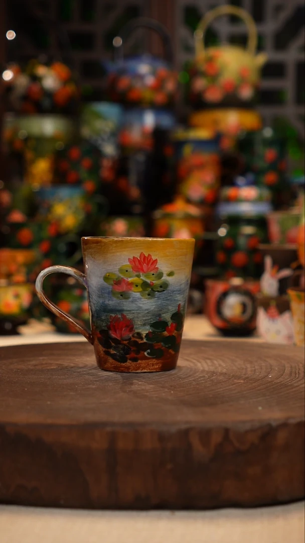 紫砂油画手绘釉下彩