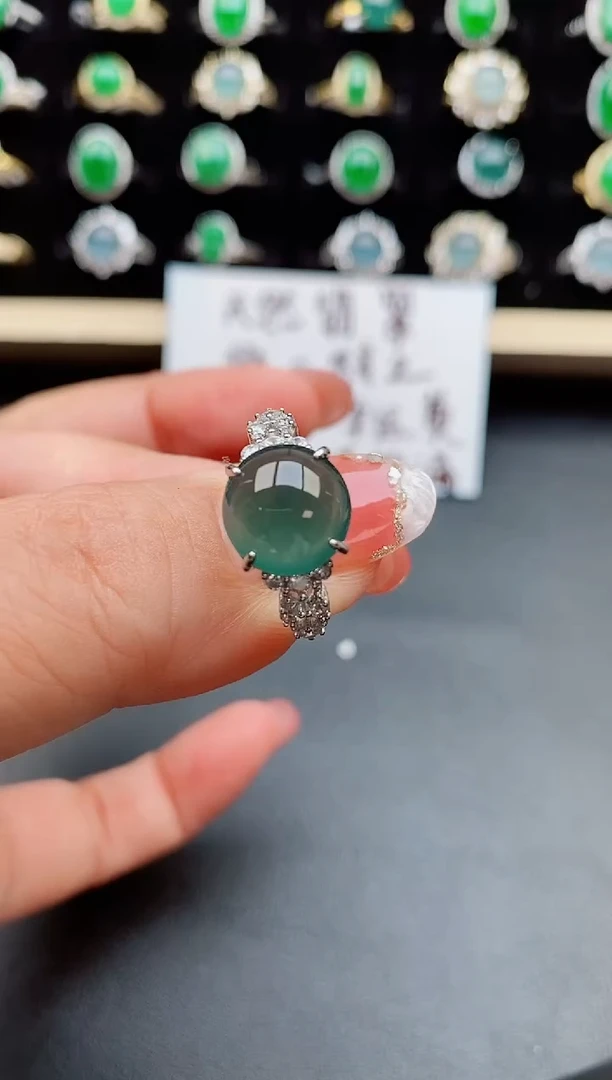 【闪购商品】翡翠戒指银S925镶嵌11111