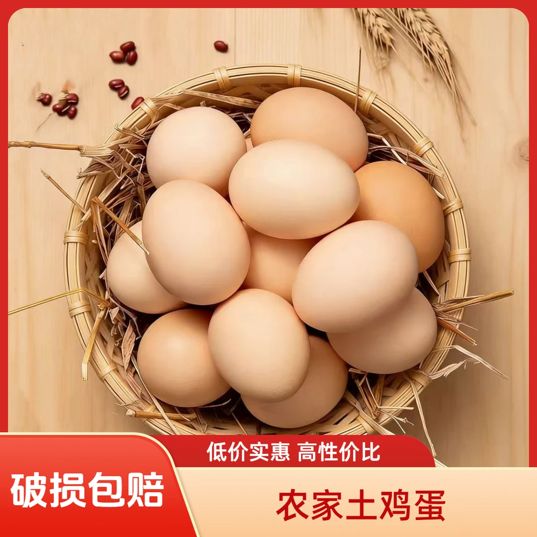 【破损包赔】【50枚】正宗新鲜土鸡蛋营养健又美味