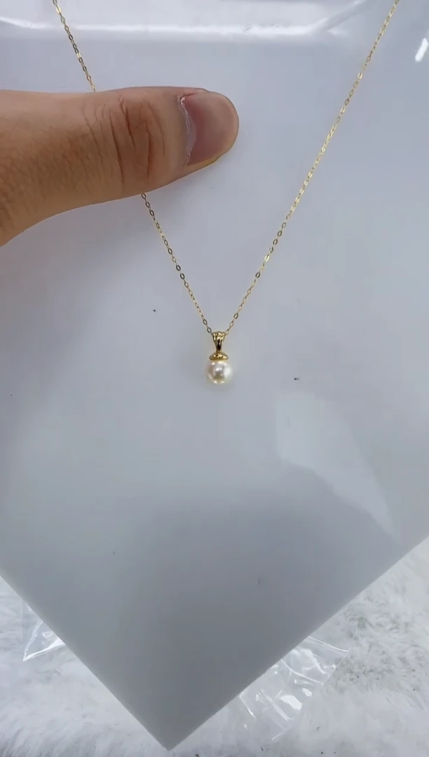 银S925镶嵌海水珍珠DA羽皇金吊坠7-8 c1518