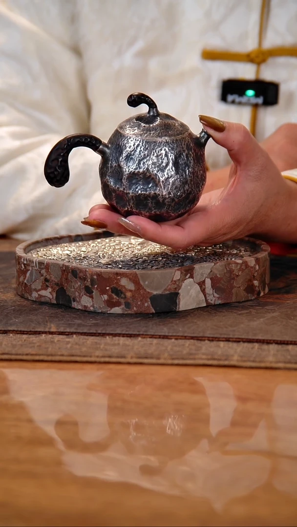 盛唐工坊 足银999 手工泡茶壶黑