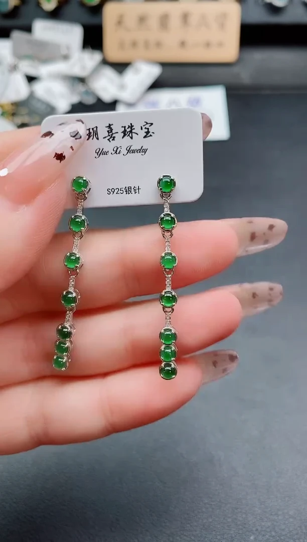 银S925镶嵌戒指翡翠1