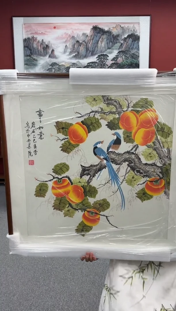 国画手绘事事如意80*80斗方