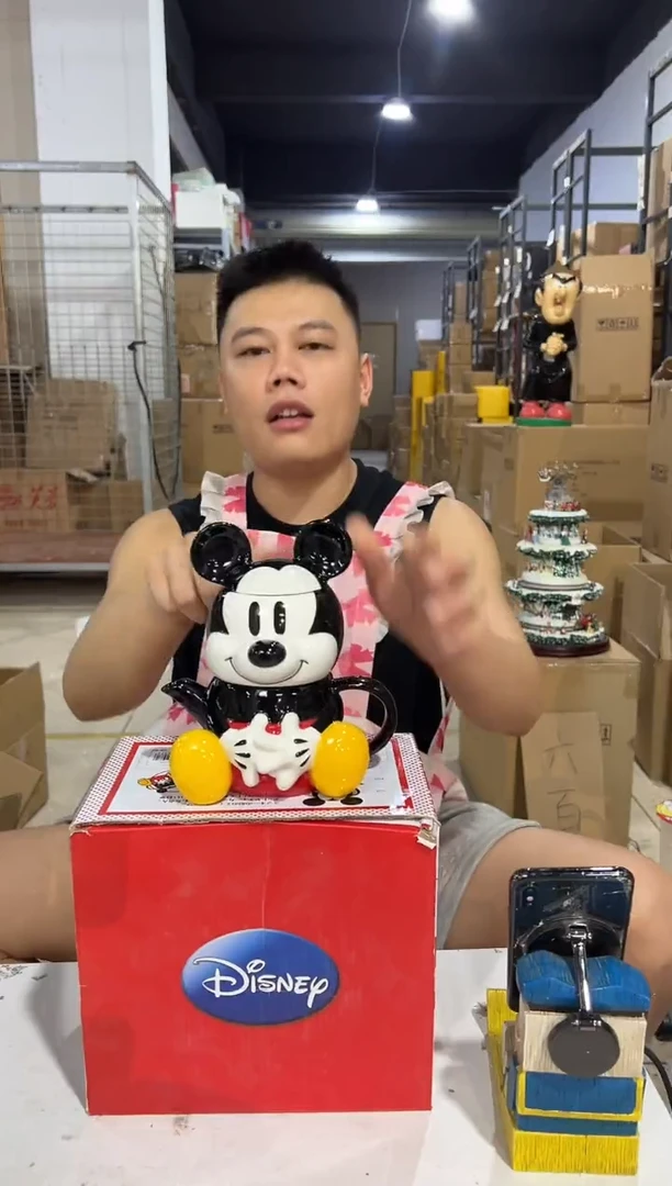 瓷片原盒米奇子母壶