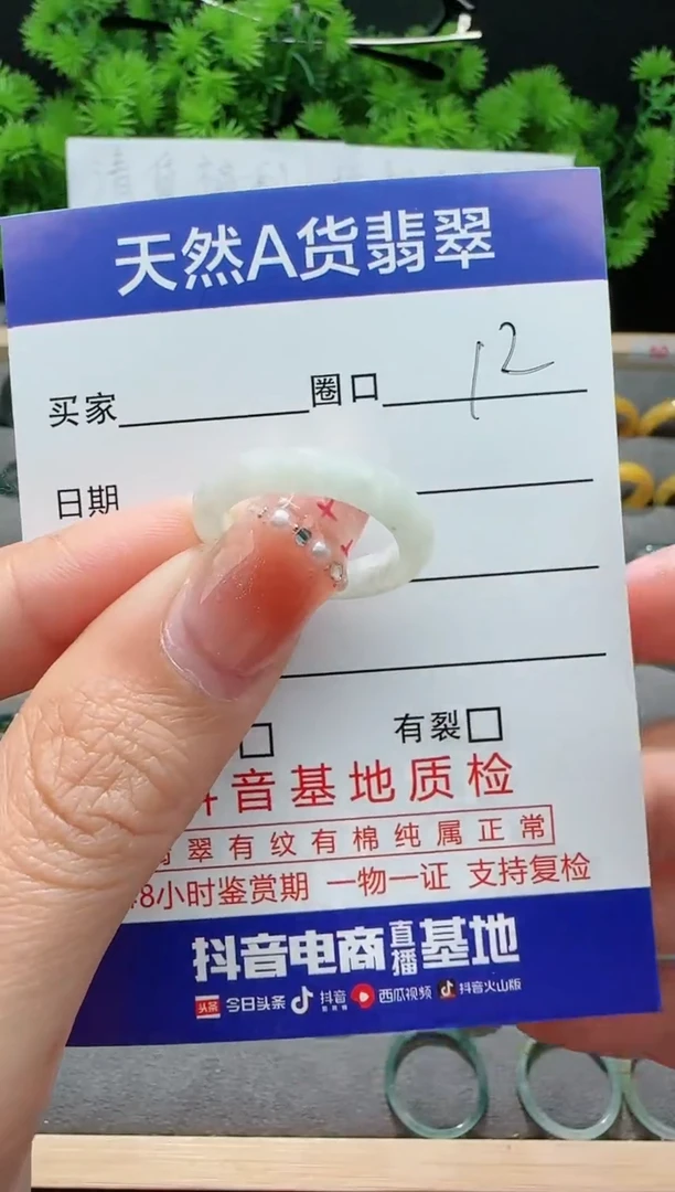 【闪购商品】翡翠戒指未镶嵌12圈口对应的去拍