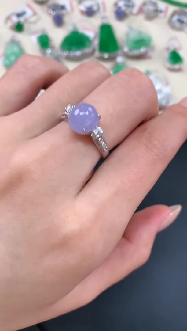 【闪购商品】翡翠戒指18K金镶嵌A608|13800